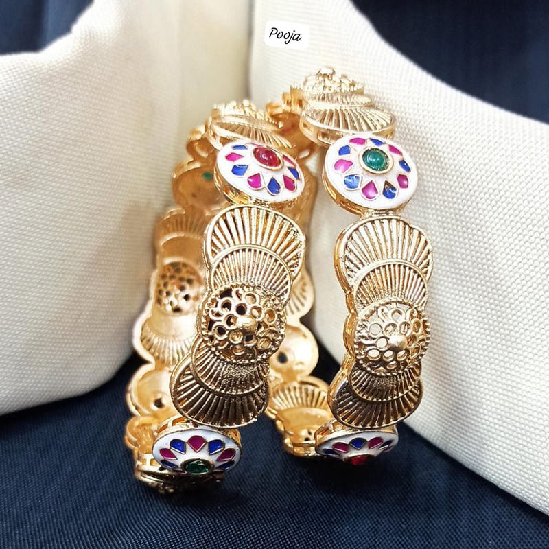 Pooja Bangles Gold Plated Meenakari Bangles Set