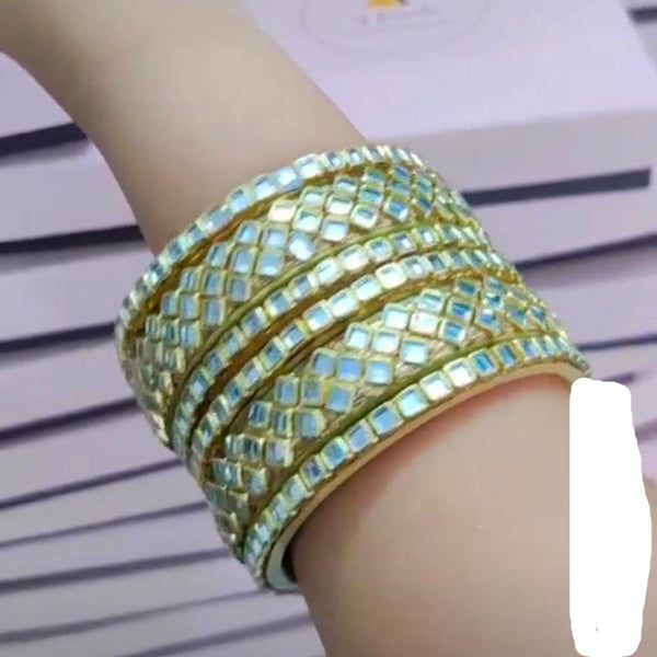 Pooja Bangles Gold Plated Mirror Bangles Set