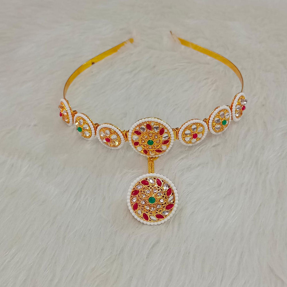 Pooja Bangles Gold Plated Kundan Sheeshphool Hairband