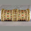 Pooja Bangles Gold Plated Kundan Stone And Pearl Bangles Set