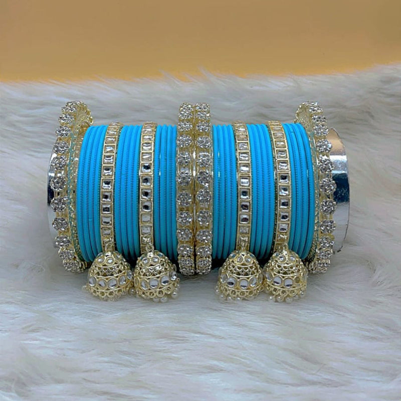 Pooja Bangles Gold Plated Kundan Stone Bangles Set