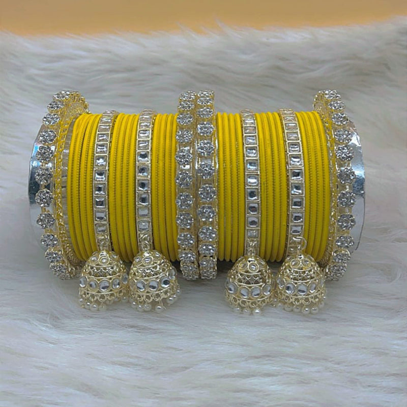 Pooja Bangles Gold Plated Kundan Stone Bangles Set