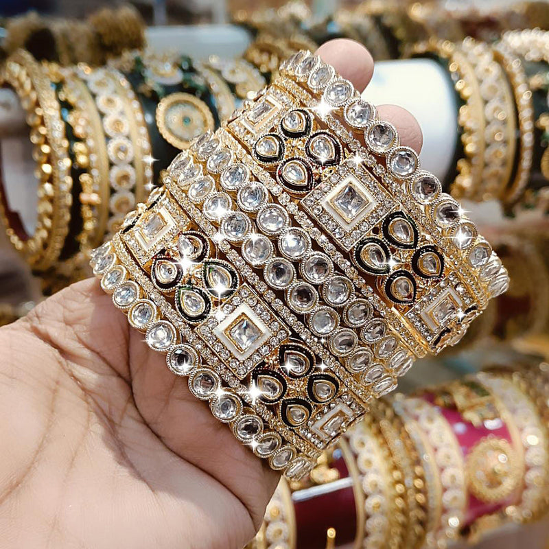 Pooja Bangles Gold Plated Kundan Stone Bangles Set