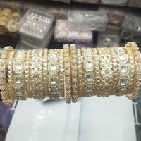Pooja Bangles Gold Plated Kundan Stone  Bangles Set