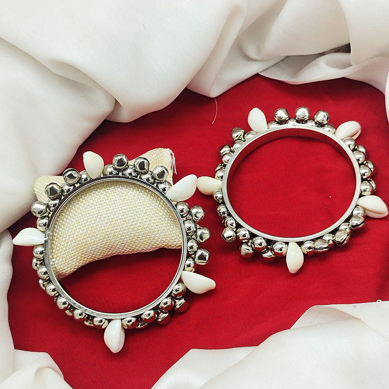 Pooja Bangles Silver Shell Plated Bangle Set