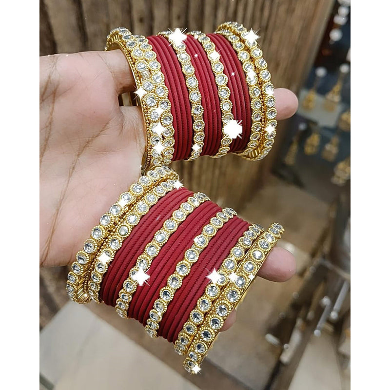 Pooja Bangles Gold Plated  Austrian Stone Bangle Set