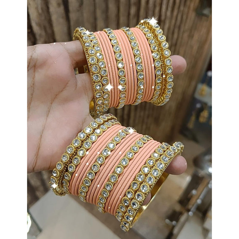 Pooja Bangles Gold Plated  Austrian Stone Bangle Set