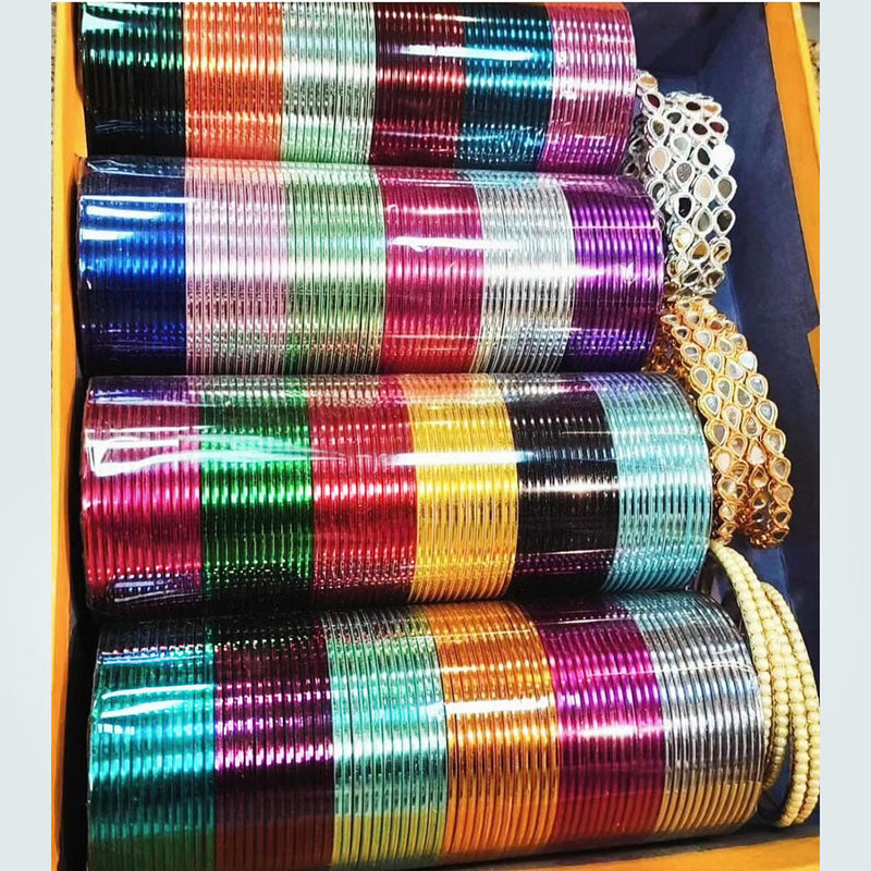 Pooja Bangles Multi Colors Metal Bangle Set