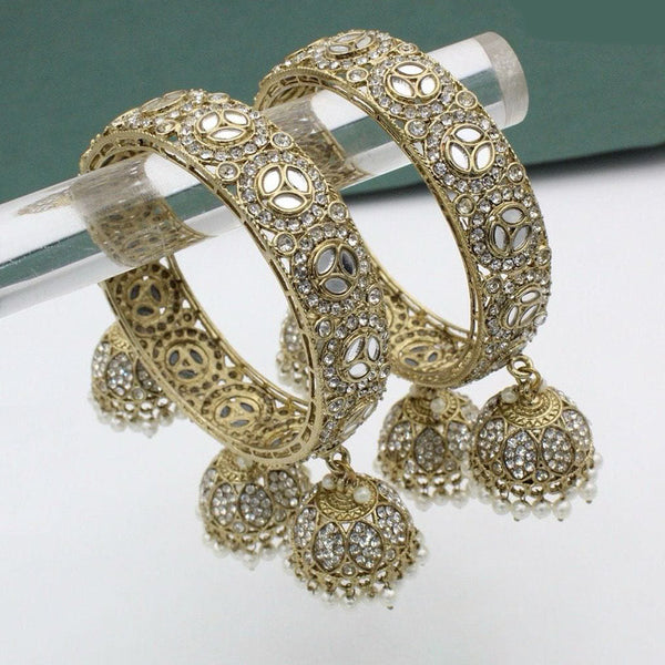 Pooja Bangles Gold Plated  Mirror Bangle Set