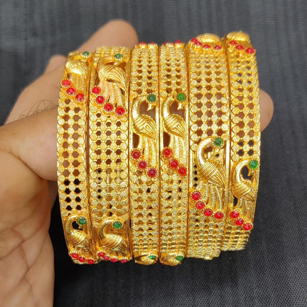 Pooja Bangles Gold Plated Pota Stone Bangles Set