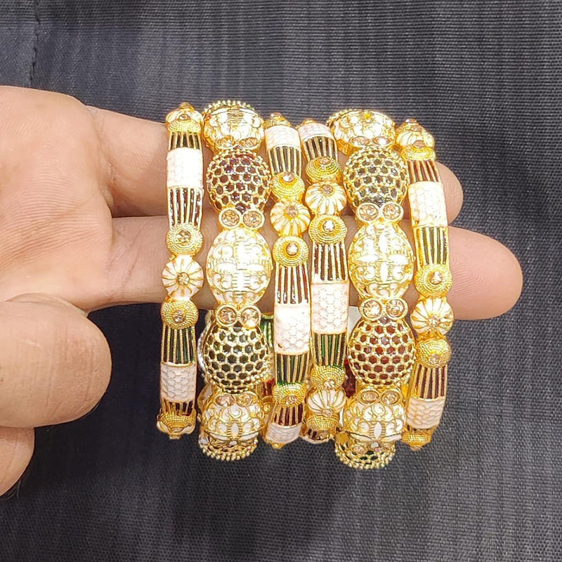 Pooja Bangles Gold Plated Meenakari  Bangles Set