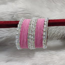 Pooja Bangles Sliver Plated Austrian Stone And Velvet Bangles Set