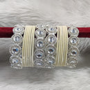 Pooja Bangles Silver Plated Austrian Stone And Velvet Bangles Set