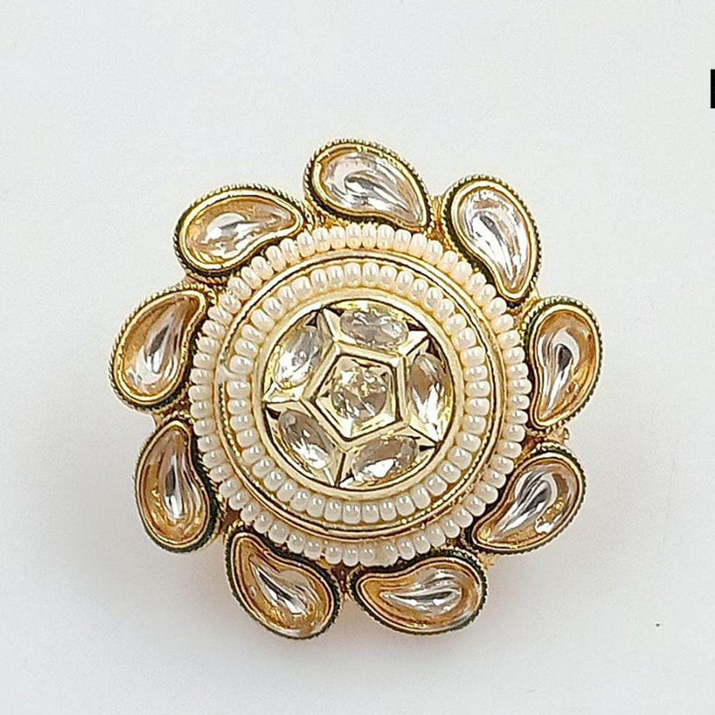 Pooja Bangles Gold Plated  Kundan  Stone  Ring