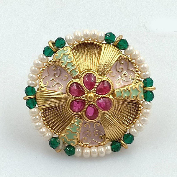 Pooja Bangles Gold Plated  Crystal Stone  Ring