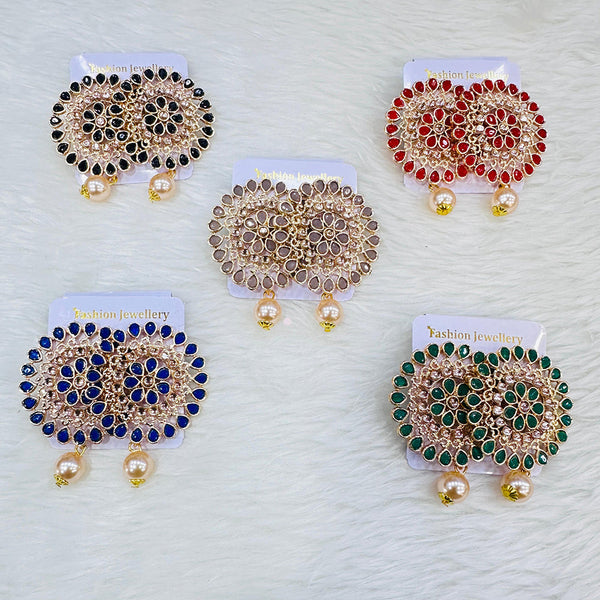 Pooja Bangles Gold Plated Austrian Stone Stud Earrings