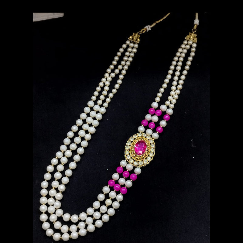 Pooja Bangles Gold Plated Pearl Long Necklace