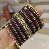 Pooja Bangles Gold Plated Kundan Bangle Set