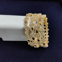 Pooja Bangles Gold Plated Austrian Stone And Mirror Bangle Set