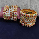 Pooja Bangles Gold Plated Austrian Stone And Meenakari Bangles Set
