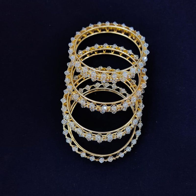 Pooja Bangles Gold Plated Pearls Bangle Set