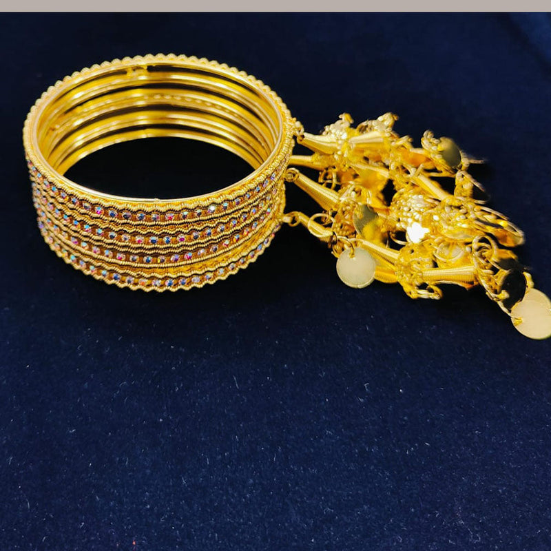 Pooja Bangles Gold Plated Austrian Stone Bangle Set