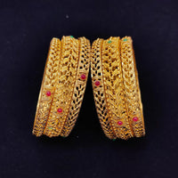 Pooja Bangles Gold Plated Pota Stone Bangles Set