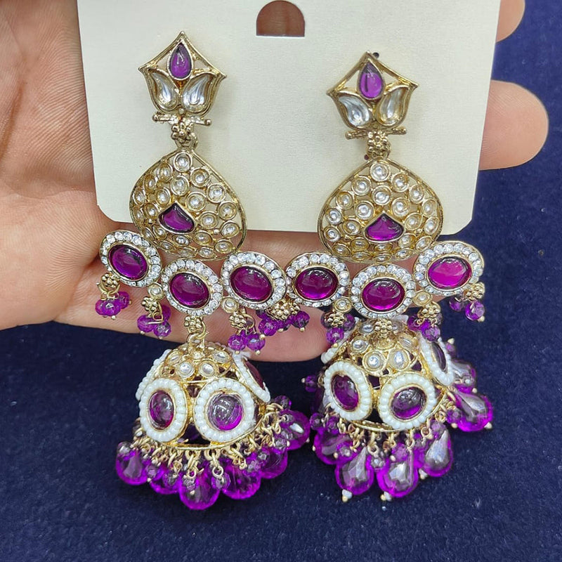 Pooja Bangles Gold Plated Kundan Stone And Pearls Jhumki Earrings