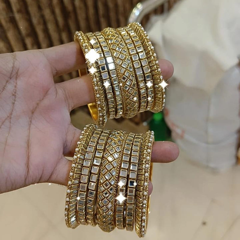 Pooja Bangles Rose Gold Plated Mirror Bangles Set