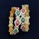 Pooja Bangles Gold Plated Meenakari Bangle Set