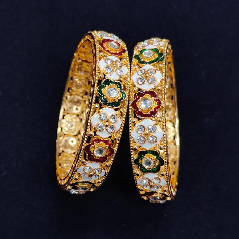 Pooja Bangles Gold Plated Meenakari Bangle Set