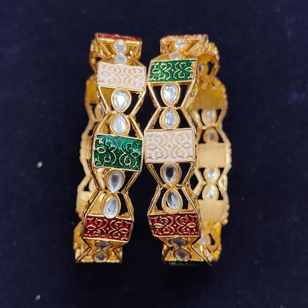 Pooja Bangles Gold Plated Meenakari Bangle Set