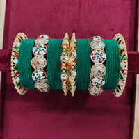 Pooja Bangles Gold Plated Kundan Stone And Velvet Bangles Set