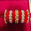 Pooja Bangles Gold Plated Kundan Stone And Velvet Bangles Set