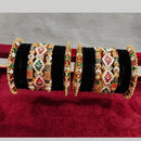 Pooja Bangles Gold Plated Kundan Stone And Velvet Bangles Set