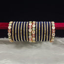 Pooja Bangles Gold Plated Kundan Stone And Meenakari Velvet Bangles Set