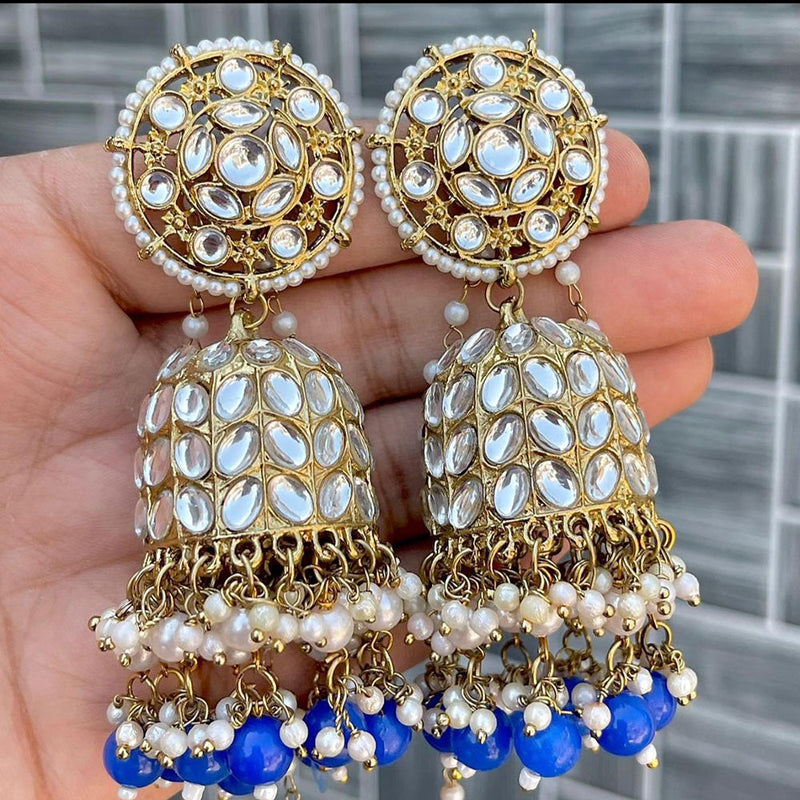 Pooja Bangles Gold Plated Kundan Stone And Pearls Jhumki Earrings