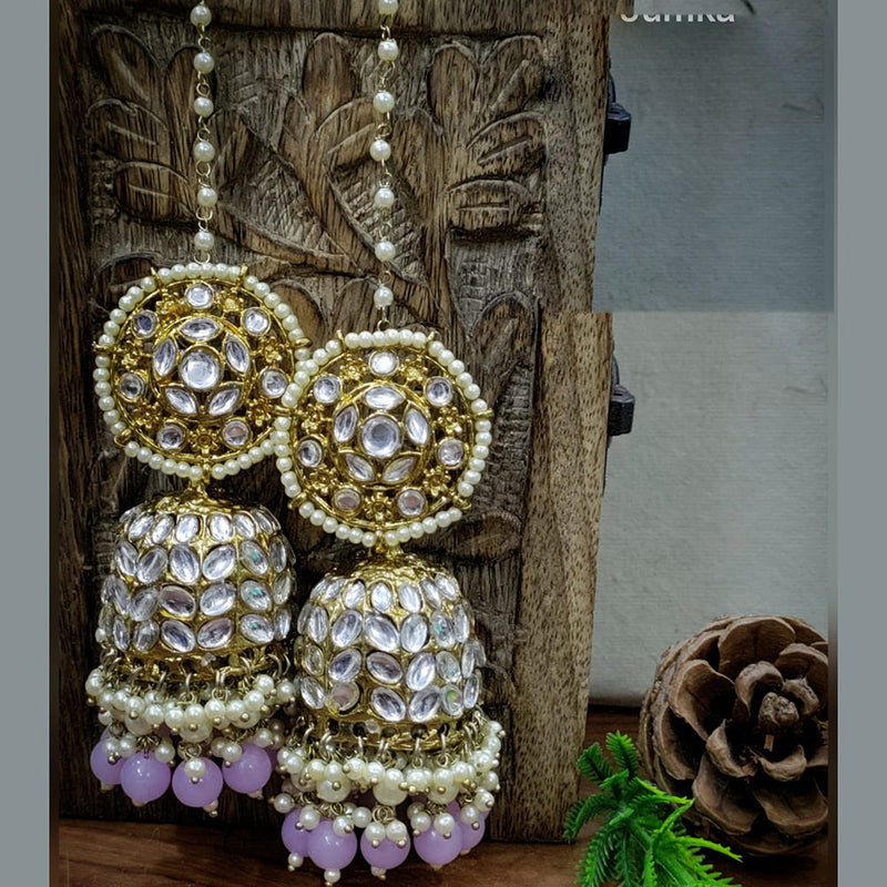 Pooja Bangles Gold Plated Kundan Stone And Pearls Jhumki Earrings