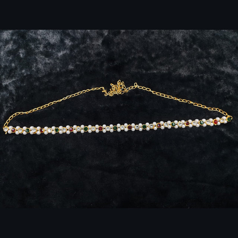 Pooja Bangles Gold Plated Austrian Stone And Pearls Kamarband