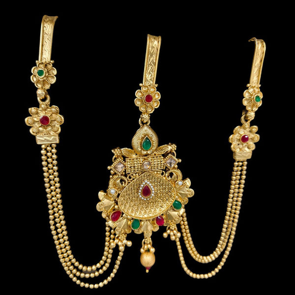 Pooja Bangles Gold Plated Kundan Stone And Pearls Kamar Challa