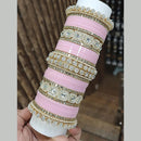 Pooja Bangles Gold Plated Austrian Stone Acrylic Bangles Set