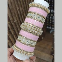 Pooja Bangles Gold Plated Austrian Stone Acrylic Bangles Set