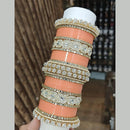 Pooja Bangles Gold Plated Austrian Stone Acrylic Bangles Set