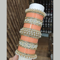 Pooja Bangles Gold Plated Austrian Stone Acrylic Bangles Set