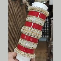 Pooja Bangles Gold Plated Austrian Stone Acrylic Bangles Set