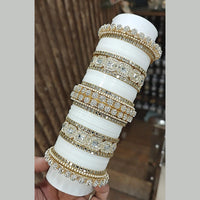 Pooja Bangles Gold Plated Austrian Stone Acrylic Bangles Set