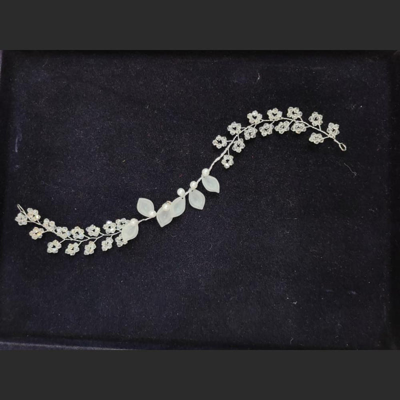 Pooja Bangles Sliver Plated Floral Hair Brooch