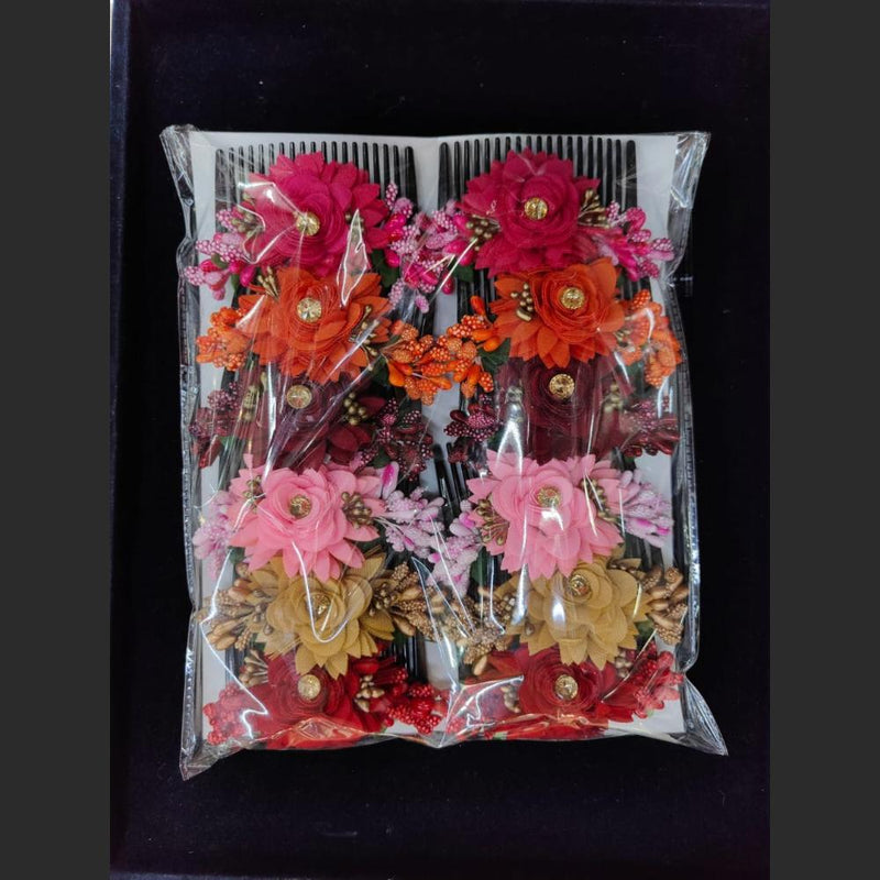 Pooja Bangles Floral Hair Clips (Pack Of 12)