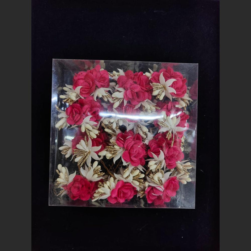 Pooja Bangles Floral Hair Clips (Pack Of 12)