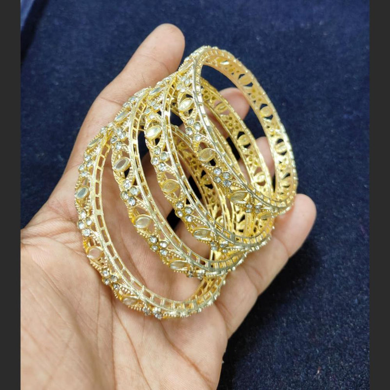 Pooja Bangles Gold Plated Kundan Stone Bangles Set